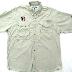 Columbia PFG Mens FSU Button Down Short Sleeve